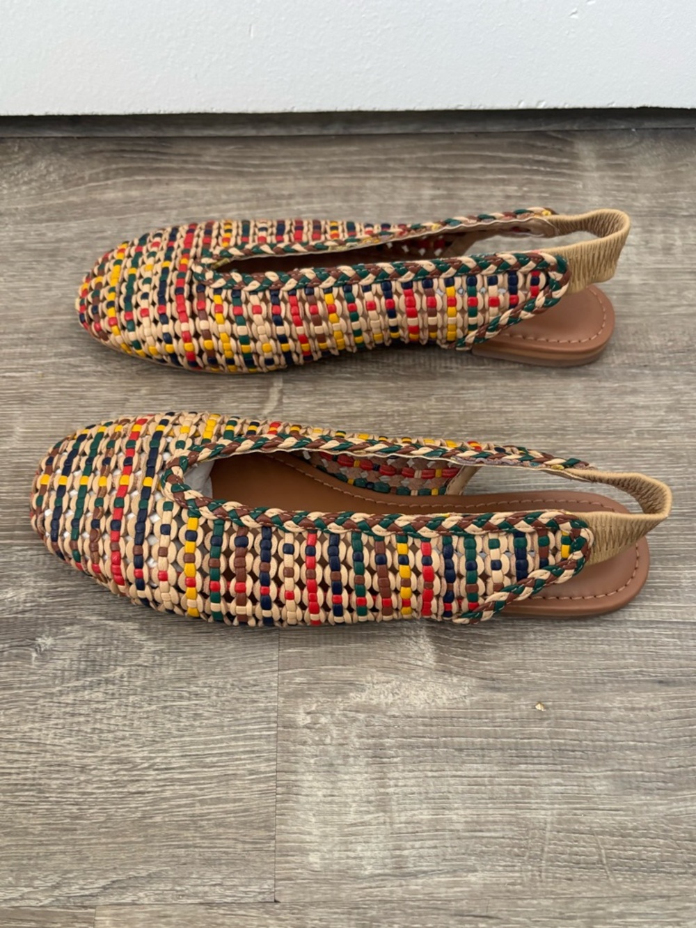 Steve Madden Rumi Slingback Flats Womens 7 Multicolor Woven Leather - Picture 5 of 9